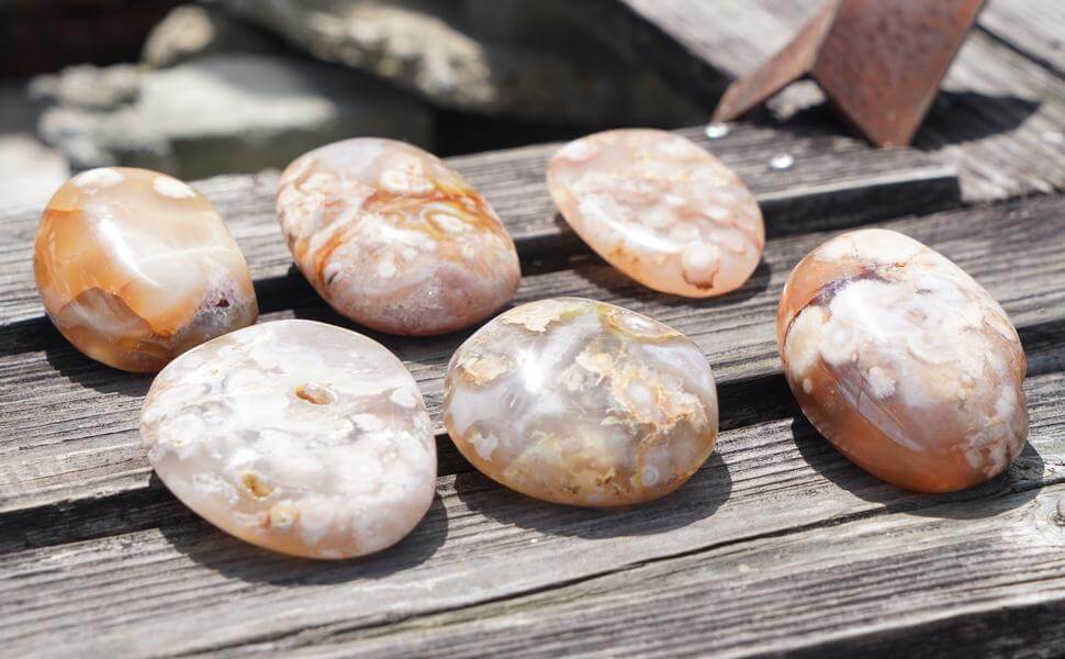 Some agate stones on the table